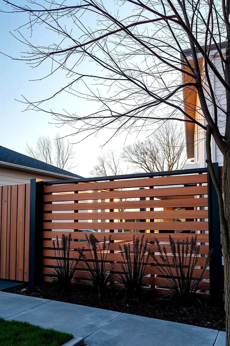 Modern Horizontal Slat Fence
