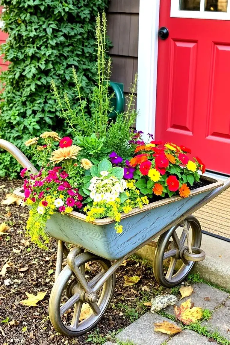 Rustic Wheelbarrow Planter