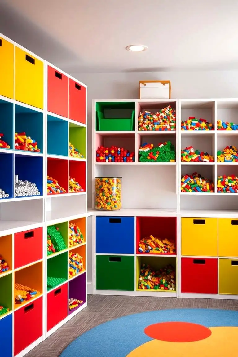 Color-coded Storage Cubbies