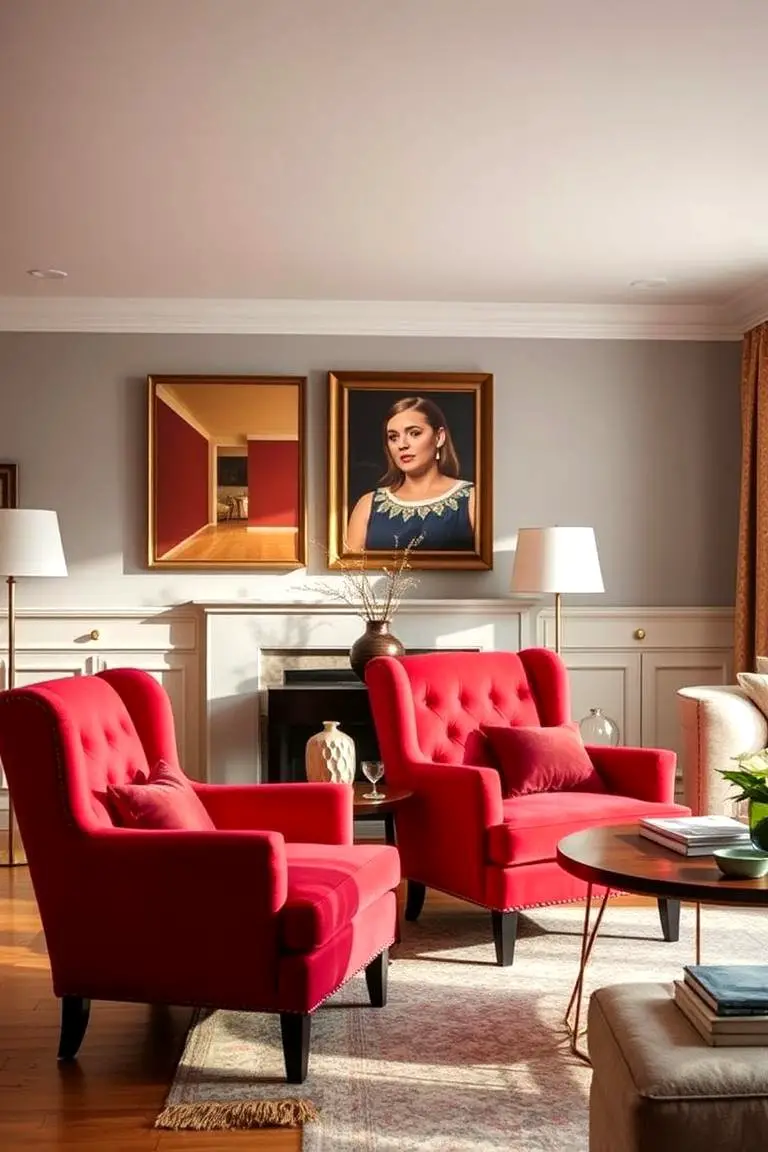 Red Upholstered Chairs for Dynamic Seating