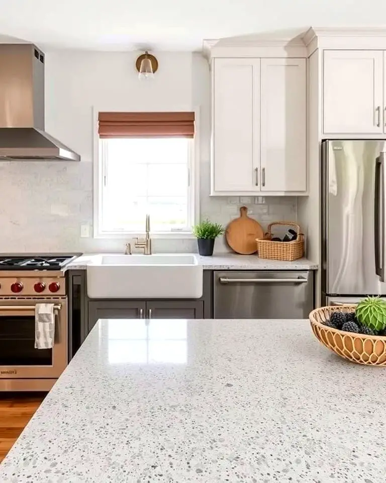 Neutral Gray Terrazzo for Subtle Elegance