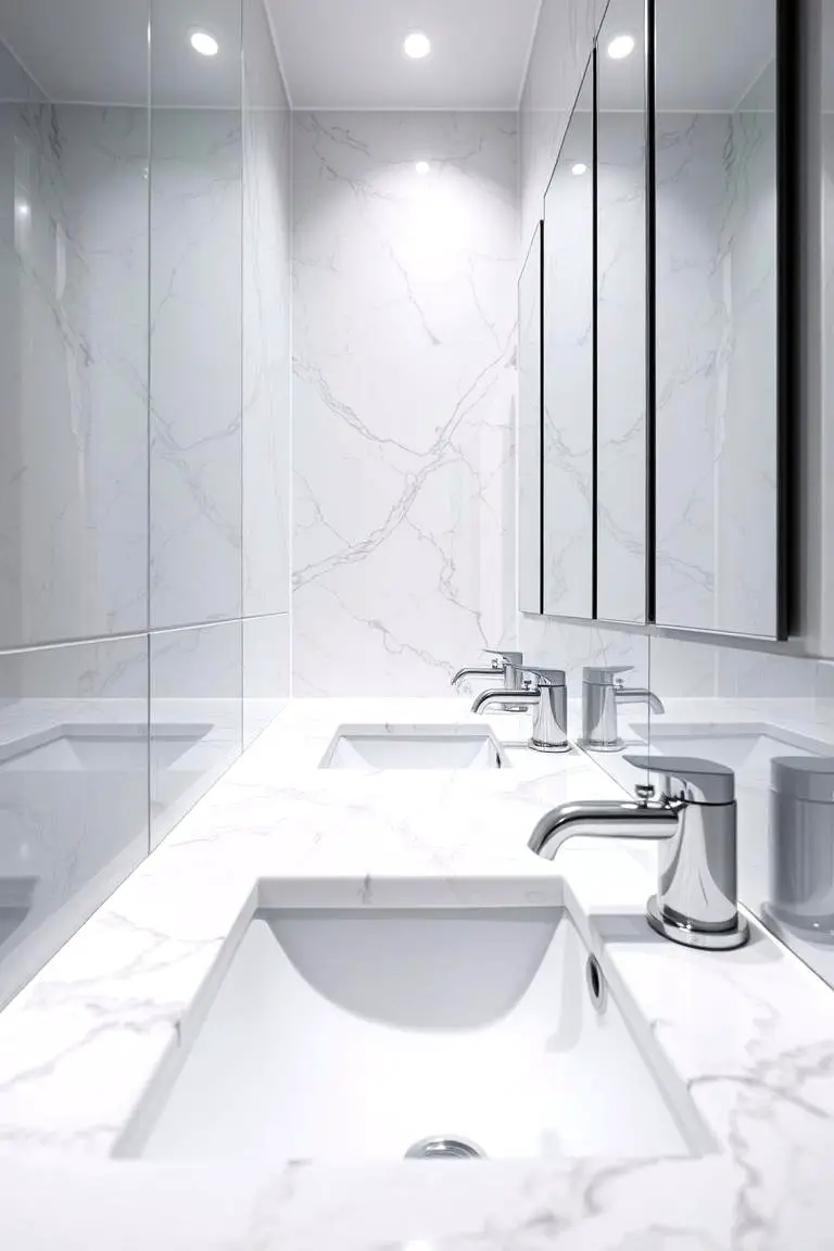 Elegant Marble and Chrome Finishes