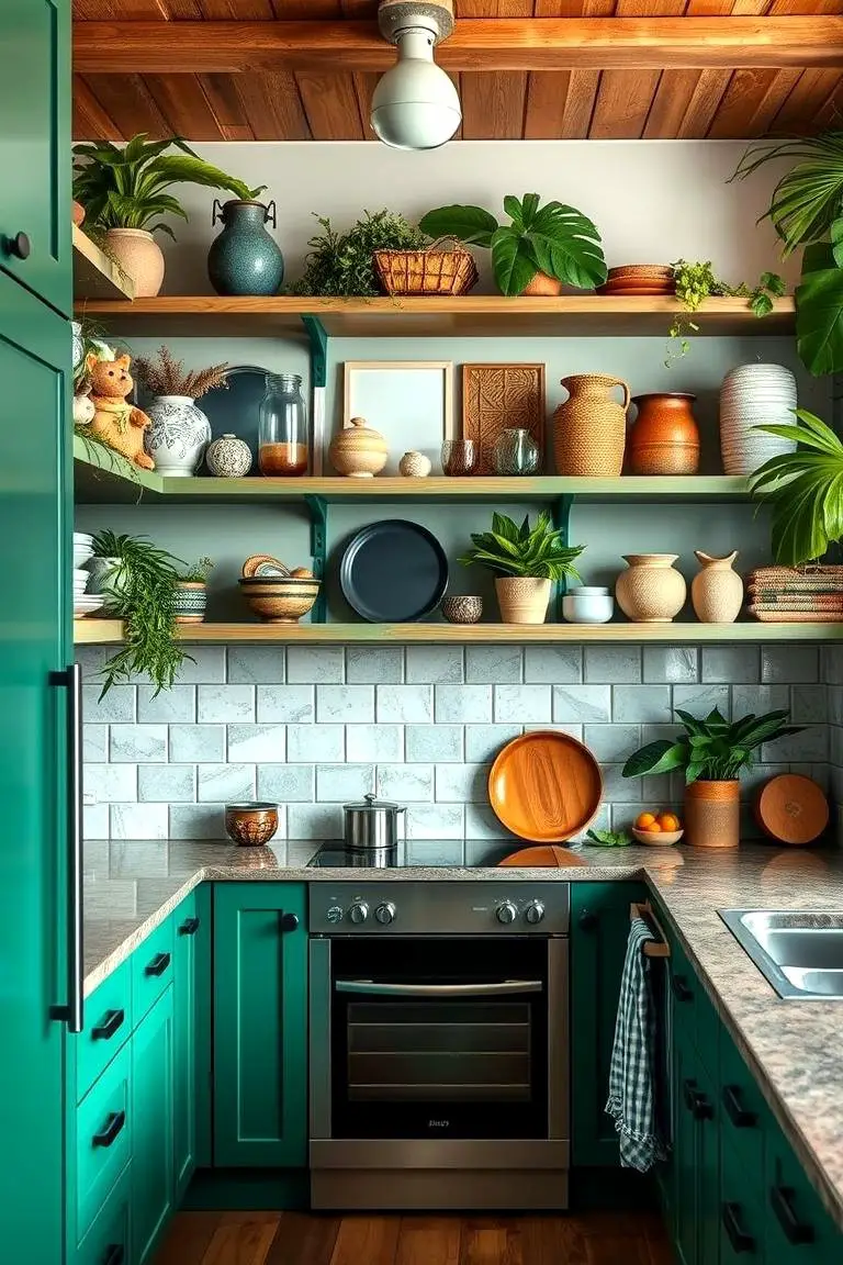 Open Jungle Green Shelving