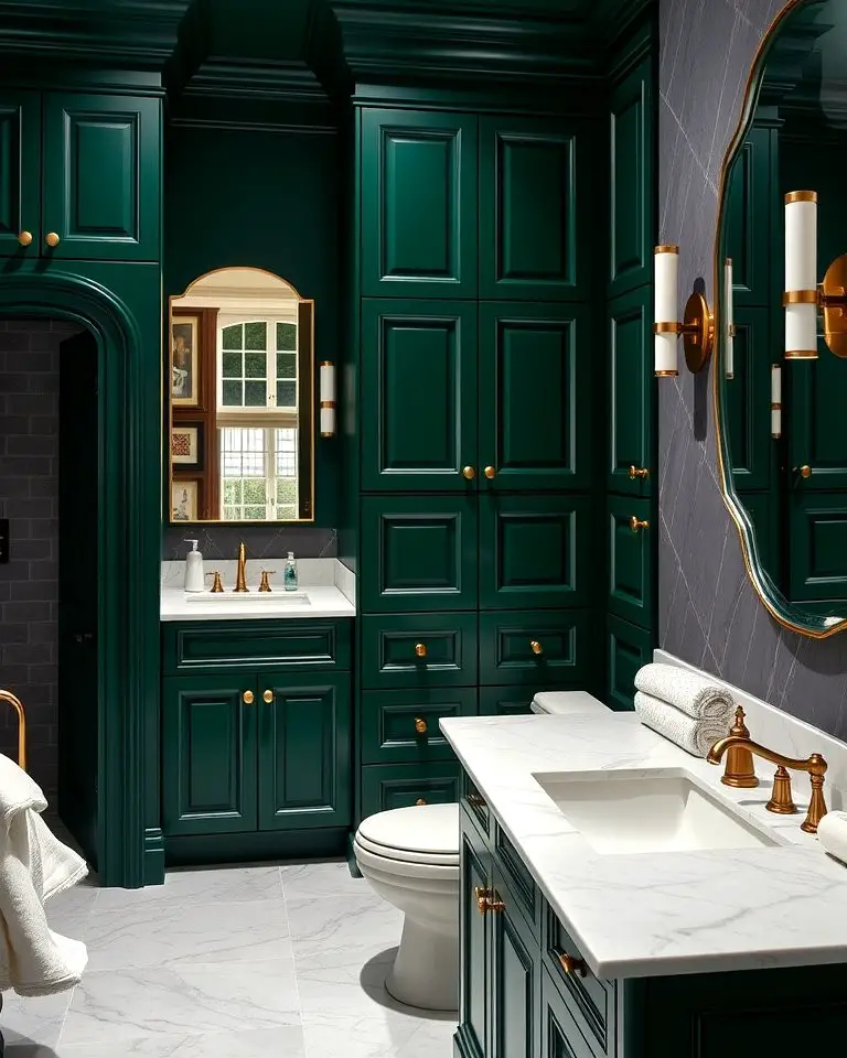 Deep Emerald Green Cabinets