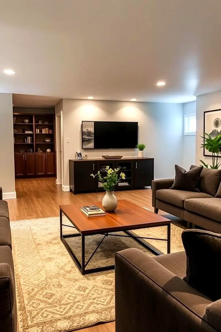 Centered Coffee Table Feature