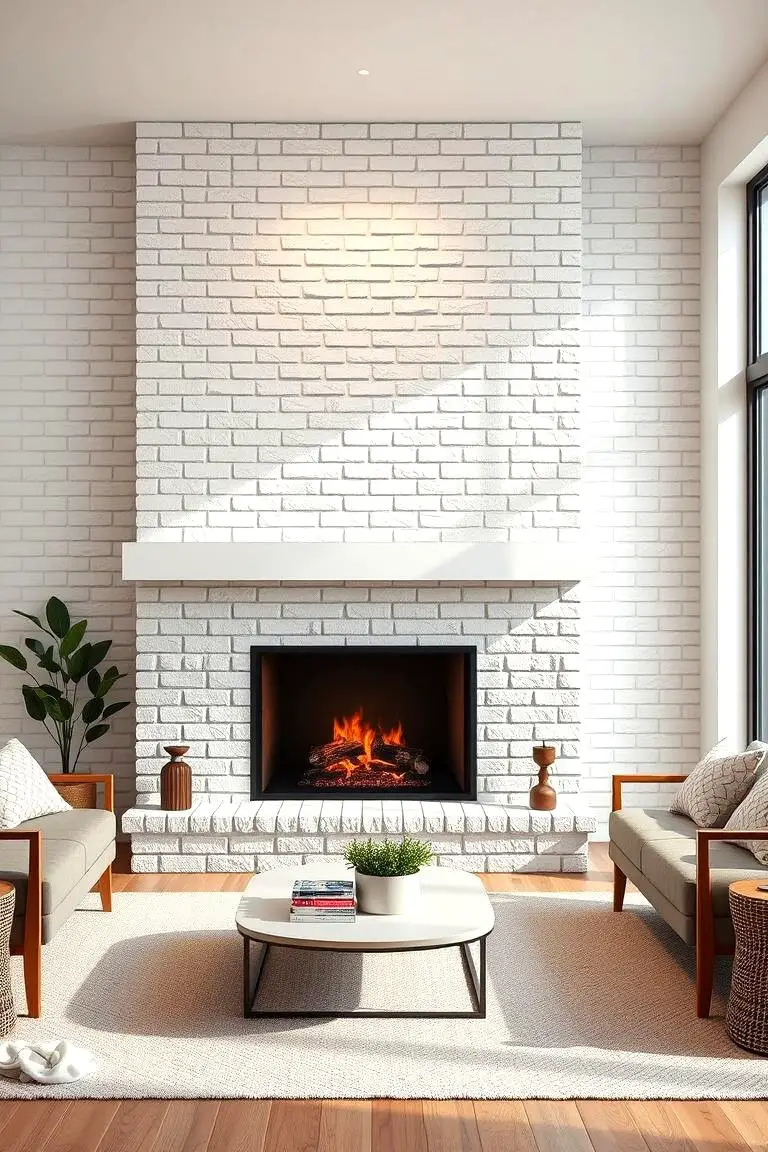 Cozy Modern White Brick Design