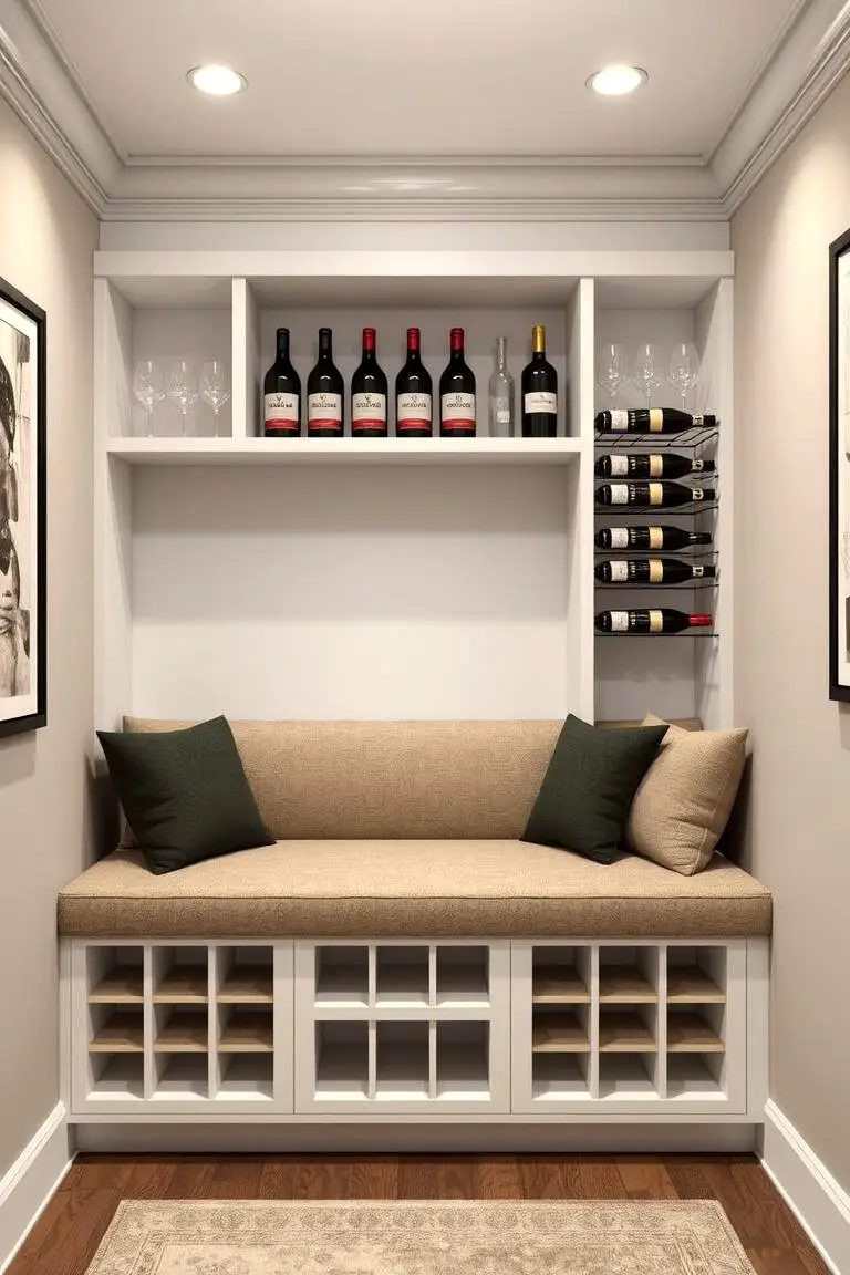 Compact Wine Rack with Seating