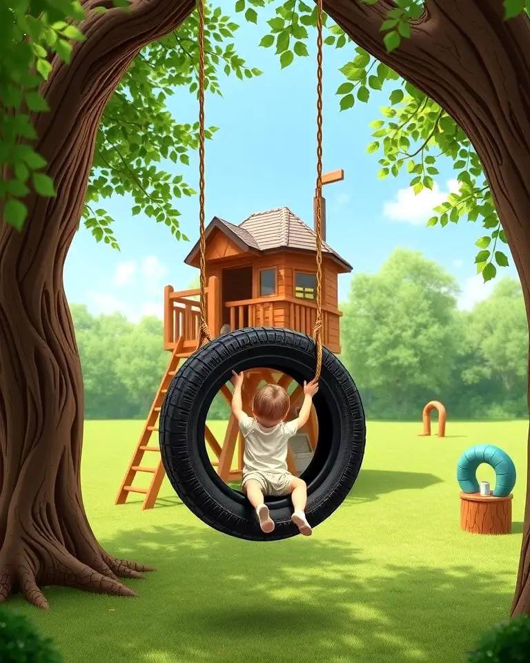 Tire Swing Treehouse Access