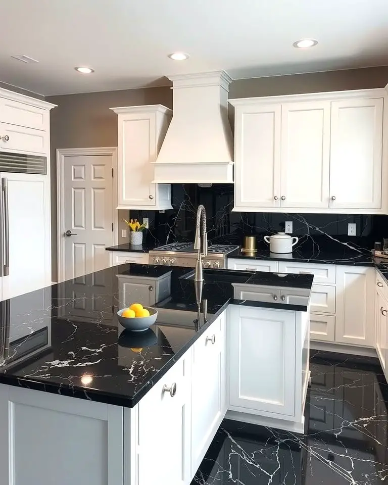 Two-Tone Harmony with Bold Countertops
