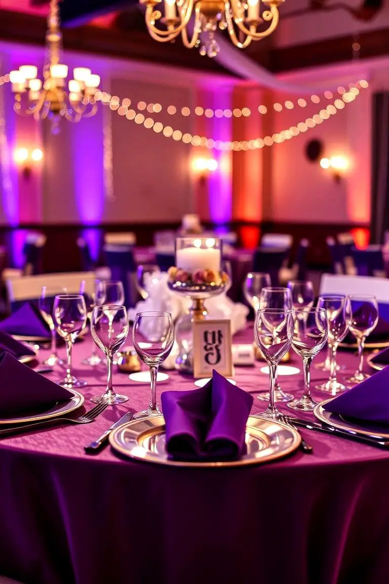 Purple Table Settings