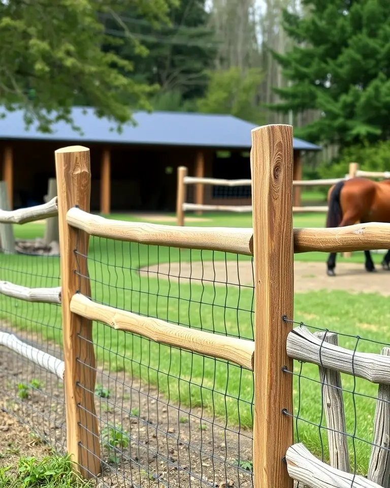 Split Rail Fence with Wire