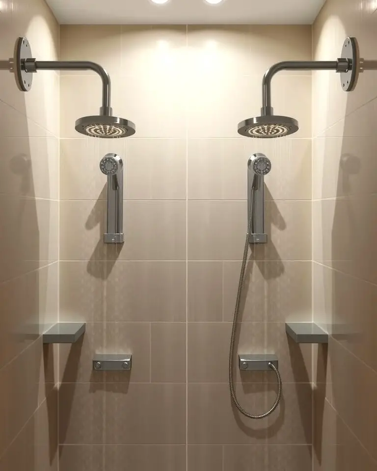 Opposite-Facing Showerheads