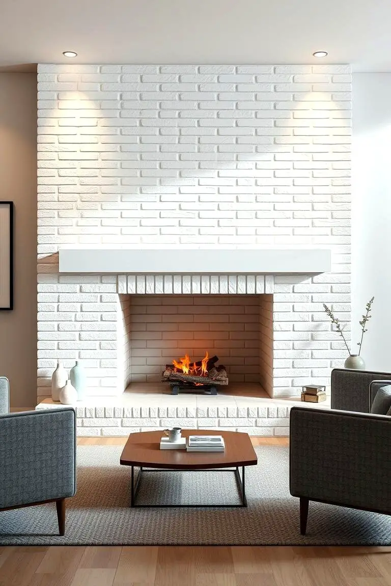 Graceful White Brick Minimalism