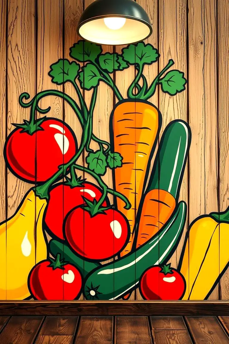 Vibrant Veggie Garden Mural