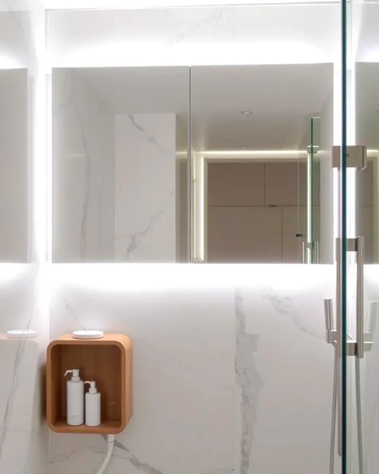 Backlit Mirrors in the Shower