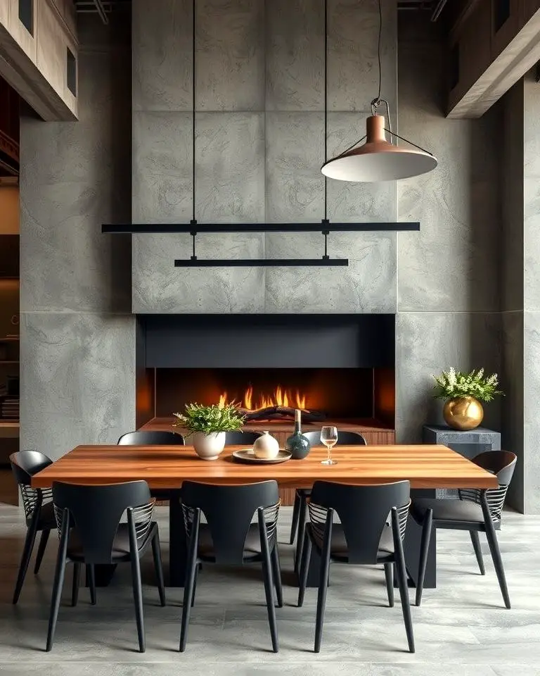 Industrial-Style Fireplace for Urban Aesthetics