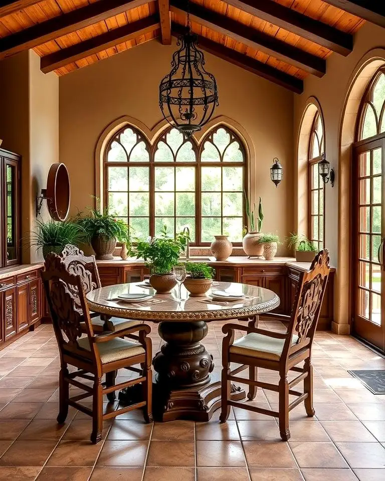 Mediterranean Sunroom Kitchen
