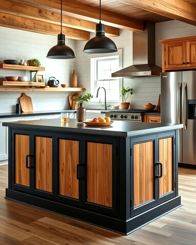 Black and Wood Combination for Warmth