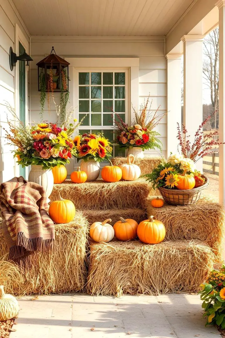 Rustic Hay Bale Arrangements