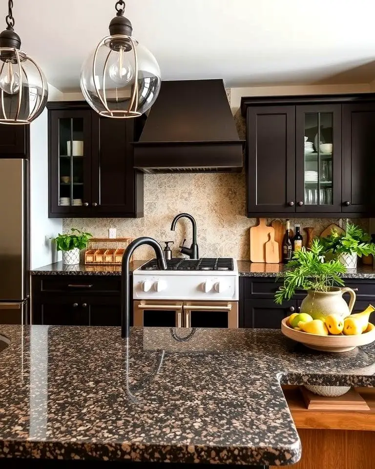 Dark Brown Terrazzo for Rustic Charm