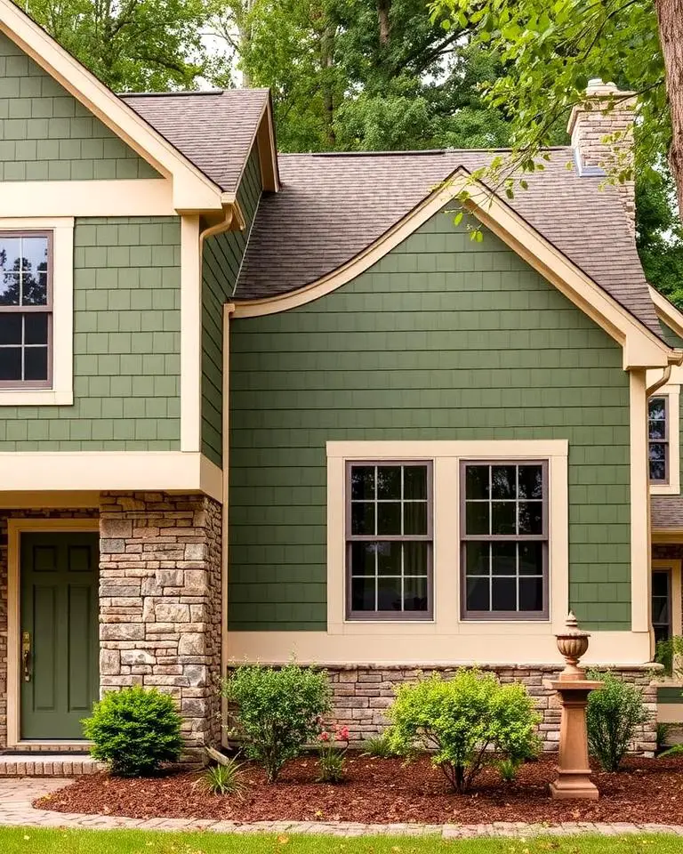 Earthy Green and Neutral Beige Pairing