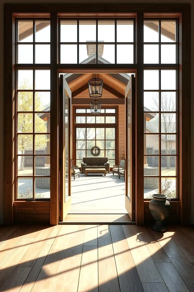 Open-Concept Glass Pane Door