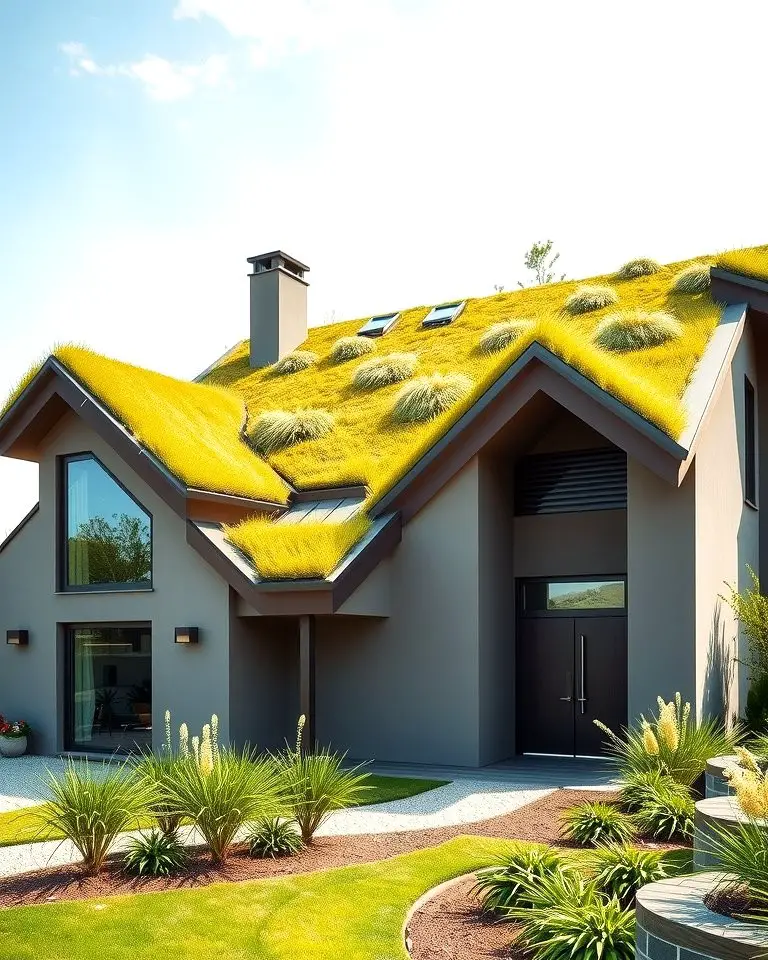 Contemporary Sloped Green Roof