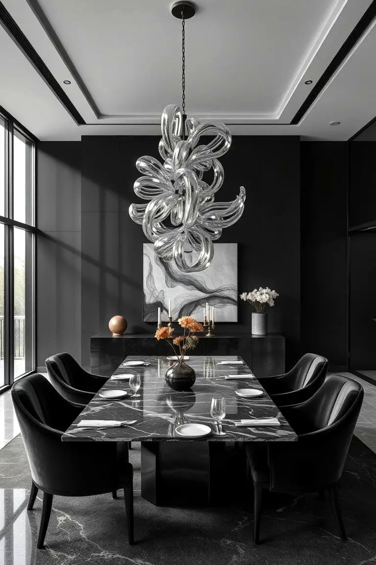 Contemporary Black Dining Room