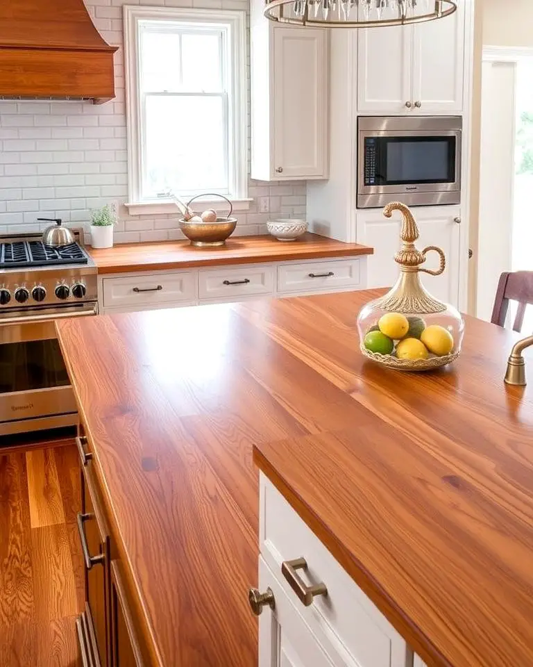 Timeless Beauty with Cherry Wood Countertops