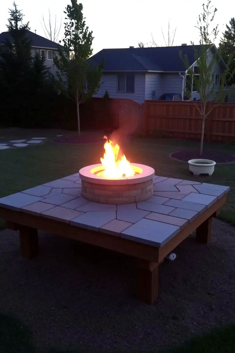 Elevated Rustic Fire Pit Platform