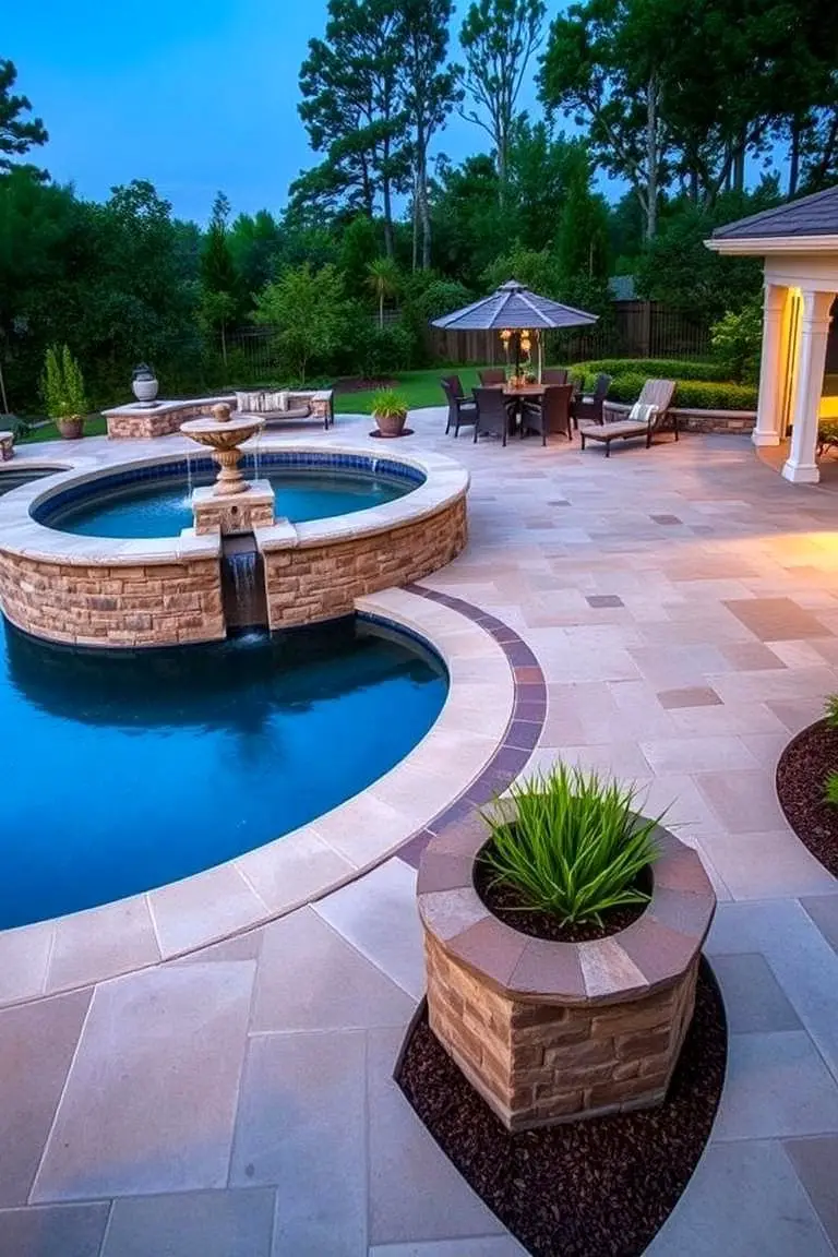 Chic Pool Surround Hardscape