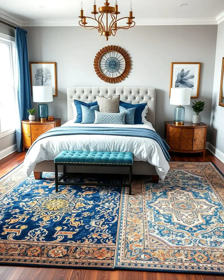 Blue and Gold Area Rugs