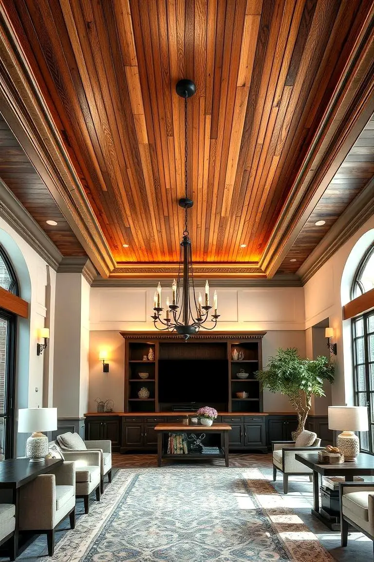 Heritage Inspired Wood Slat Ceiling