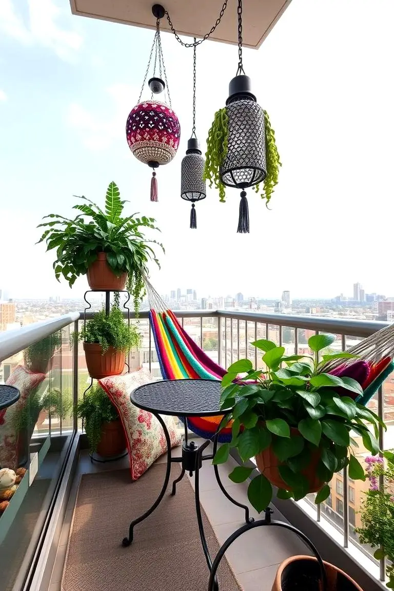 Bohemian Balcony Oasis