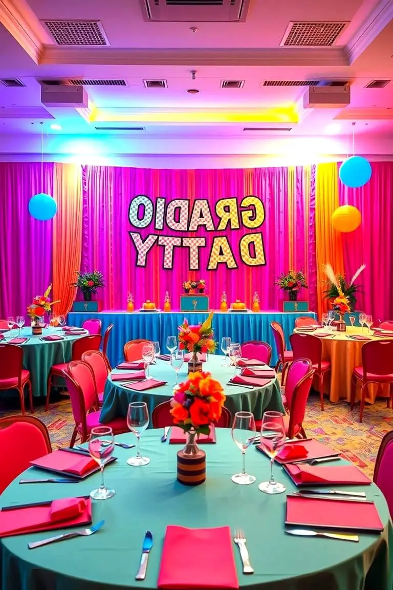 Vibrant Themed Color Graduation Party