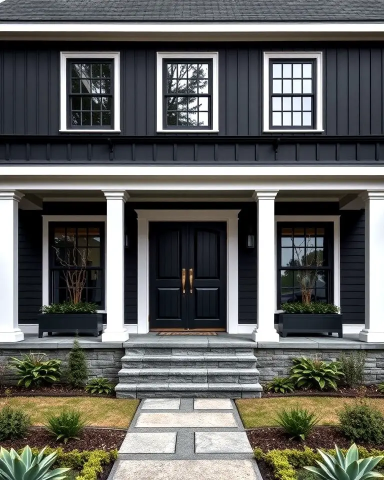 Two-Tone Black and Gray Exterior