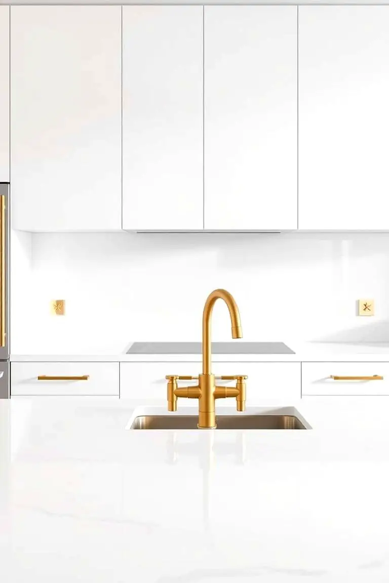Contemporary Fixtures in a White Kitchen
