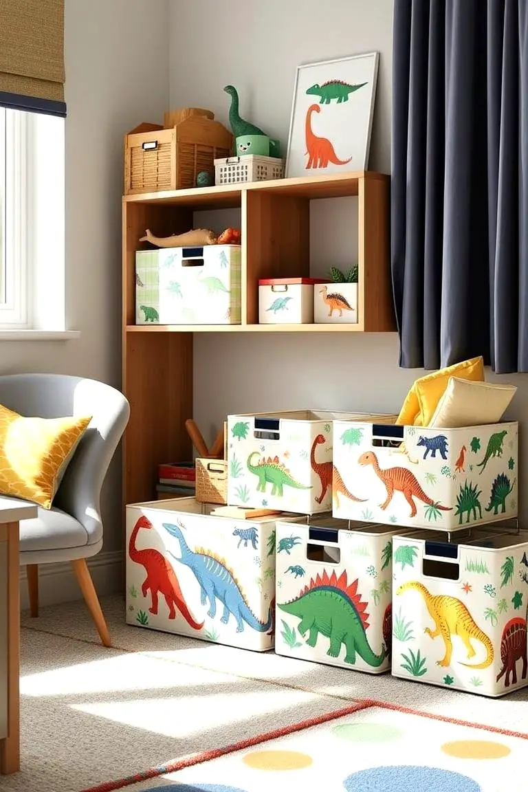 Dinosaur-Themed Storage Boxes