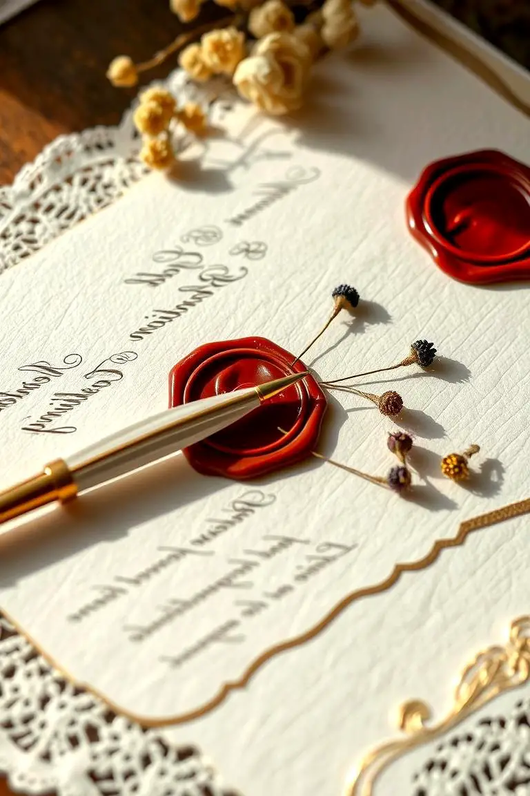 Antique-Inspired Wedding Invitations