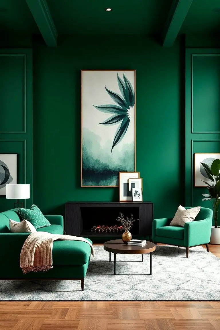 Green Statement Walls