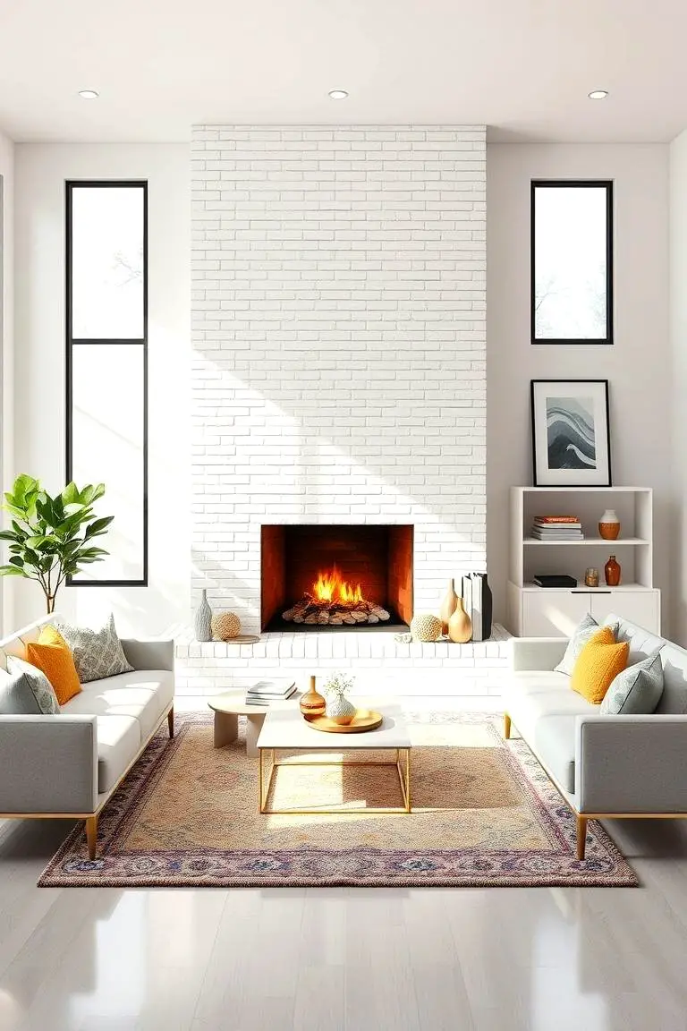 Bright White Brick Focal Point
