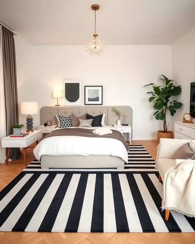 Black and White Striped Rugs