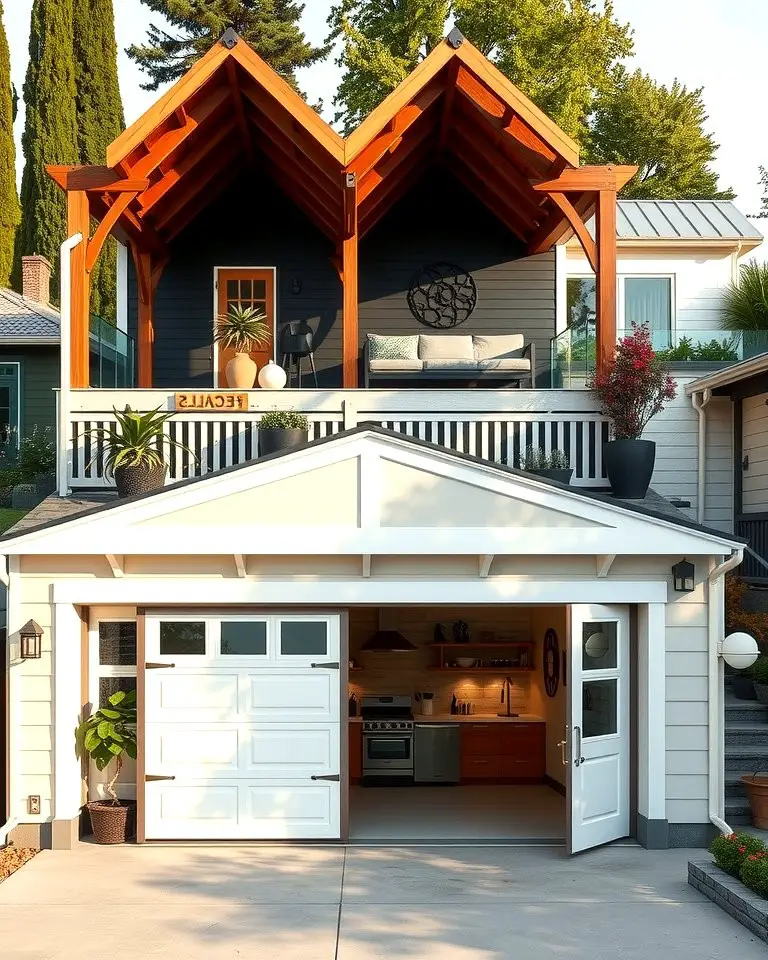 Detached Garage with Outdoor Living Space