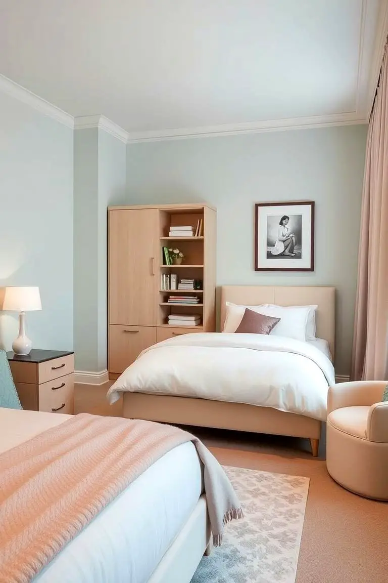 Pastel Guest Room Comfort