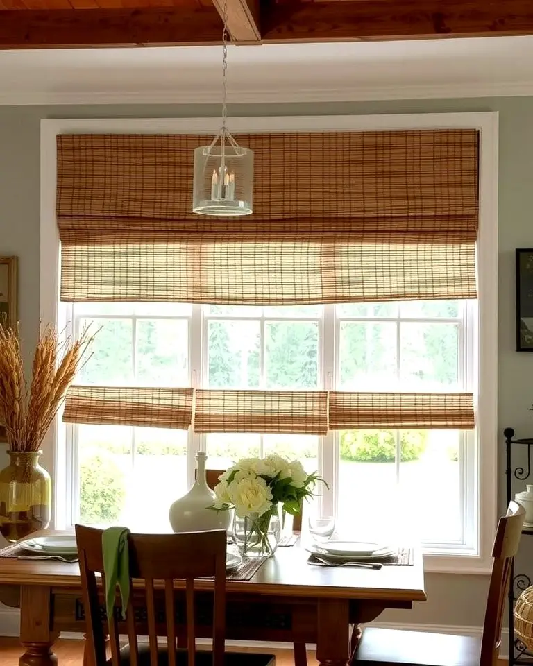 Woven Wood Shades for Rustic Appeal