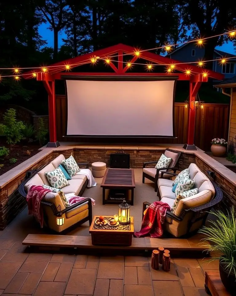 Sunken Patio with Outdoor Cinema