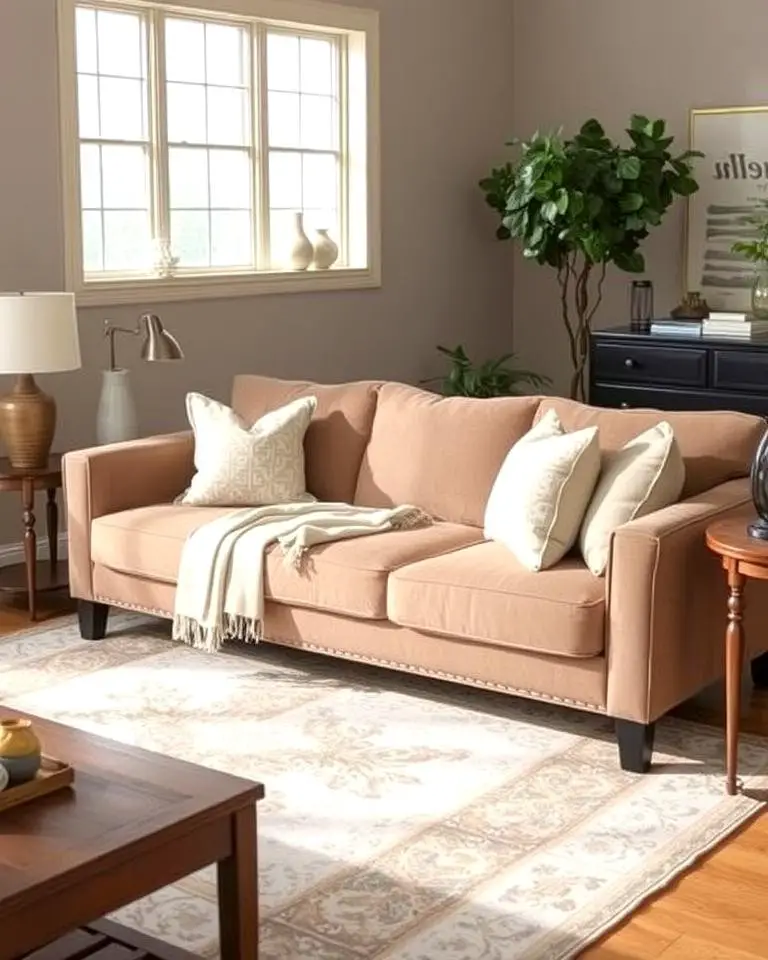 Taupe Sofa as a Statement Piece
