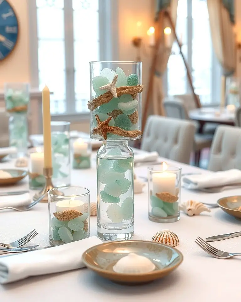 Sea Glass Centerpieces