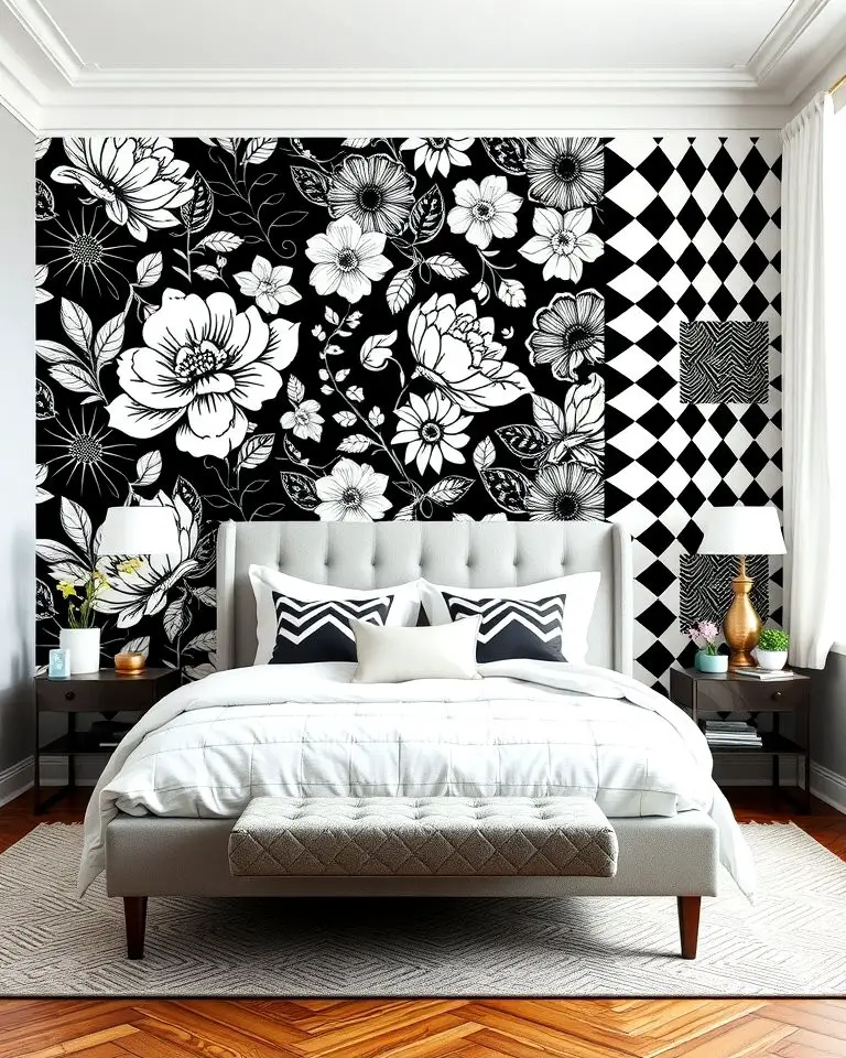 Black and White Patterned Wallpaper