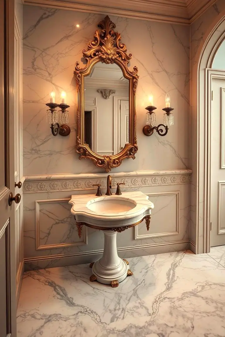 Vintage Marble Bathroom Charm